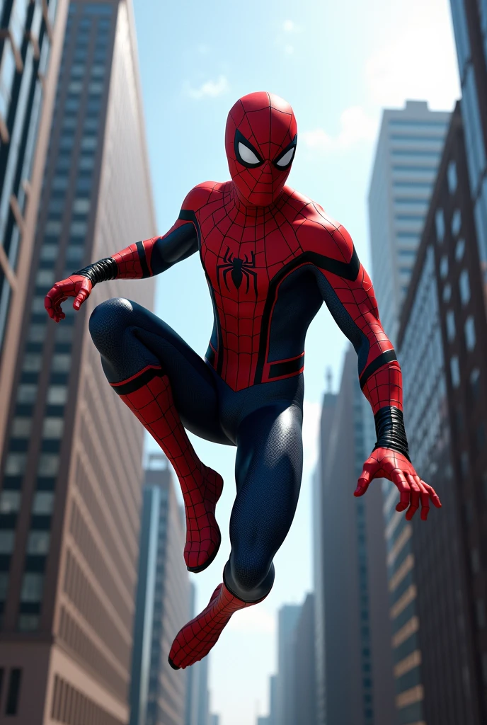 Spiderman in red and black suit