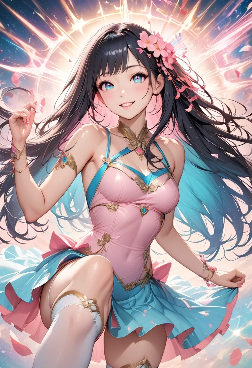 tmasterpiece， Best quality， The content is very detailed， Huang Li， Expressive clothes， fine fabric emphasis， Ray traching， Fantasy style， Standing Picture， 1 plump girl， girlish， Lolita prostitute ， A princess， Little girl， the shy， face flushed， pouty， change，pink color clothes ， Fashionab， Perverted woman， with dynamism， rich colourful， dynamic， Background with， element in