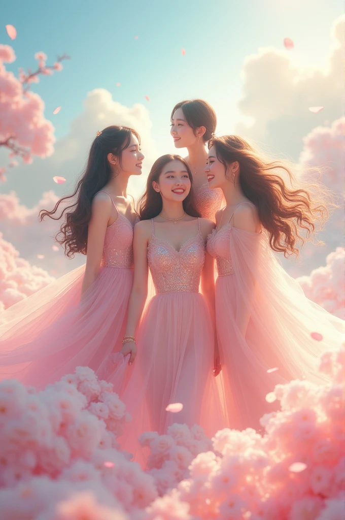 Kpop girl group with cute dreamy concept album cover