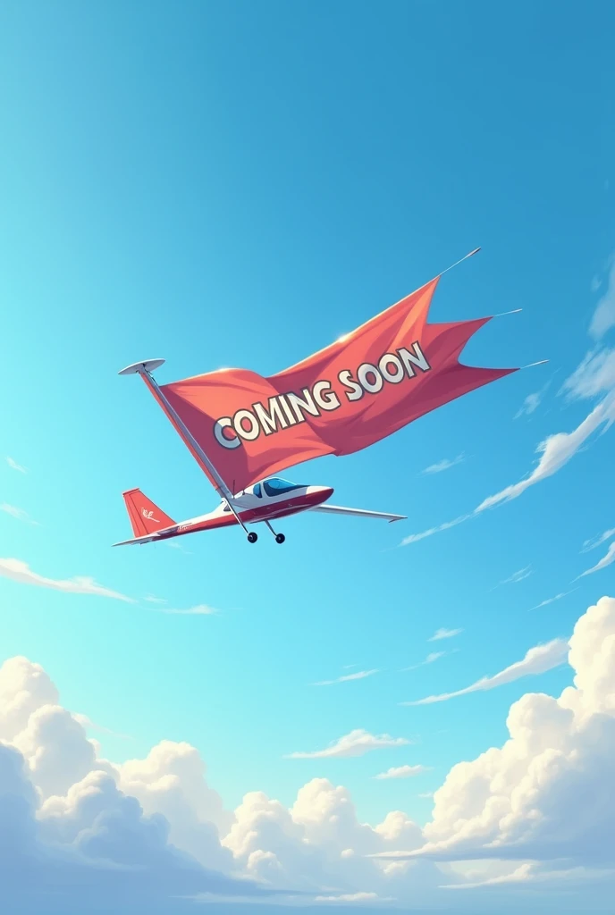 A glider flies in the sky and pulls a flag that says Coming soon., Tyros live broadcast, stay tuned , As real as in real life  