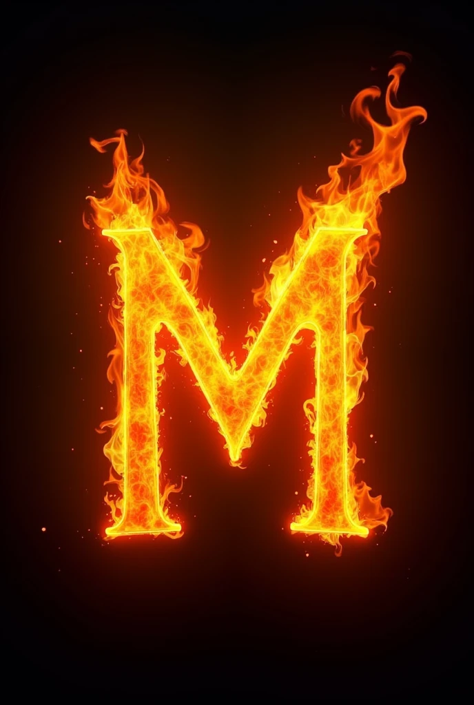 The letter M in the shape of a flame of fire