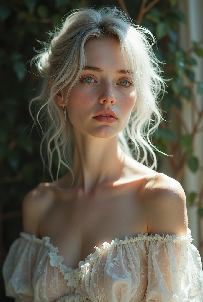 (1girl:1.3),realistic erotic photograph, photorealistic:1.4
official art, ultra detailed, beautiful and , frail and blonde innocence, glistening cumdrenched, beautiful, masterpiece, best quality, cum dripping from naked skin, floral, flowers, cumstains, nostalgic german beauty, museum, godrays, farm, marilyn monroe long goldilocks, big round innocent eyes, freckly caucasian, messy updo,
big breasts,(naked), fit, soft muscles, cinematic lighting with deep dramatic shadows and nostalgia