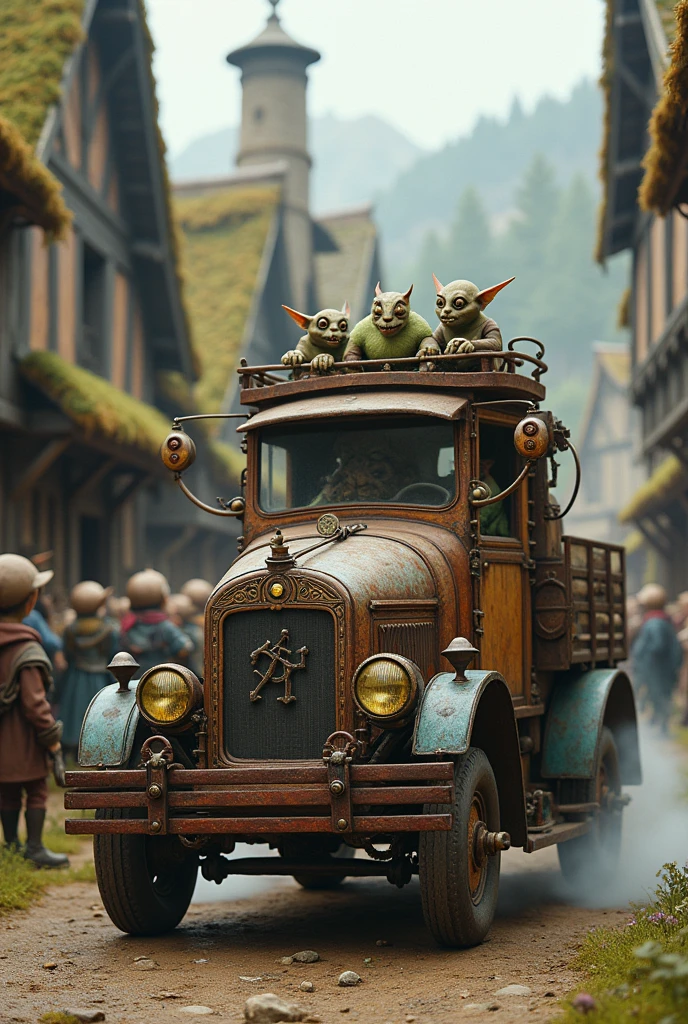 Car made by goblins, medieval car