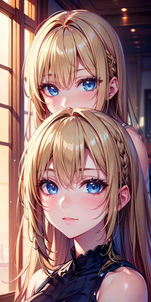 portrait, Practical, elegant adult woman, blue eyes, Blonde Hair, 4K resolution, High quality CG, Beautiful CG, Soft Light