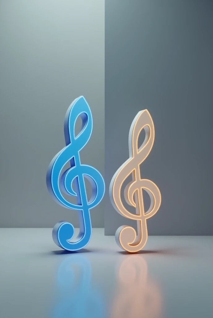 Treble clef and bass clef in opposite corners of screen for video intro