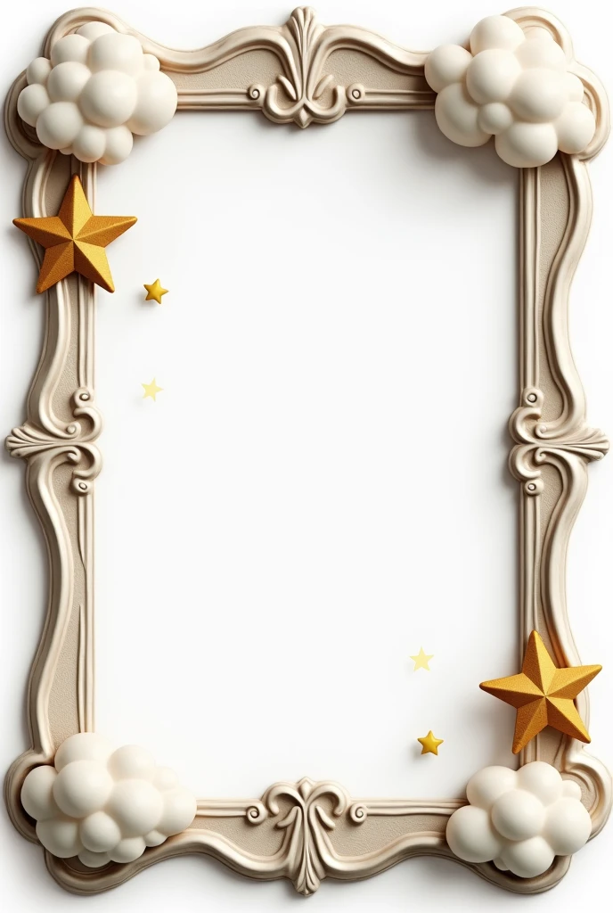 literally, un marco para Photographys con el diseño vintage, with little clouds, and stars attached to this, linked to the frame. Marco para png, Photography. Adorno