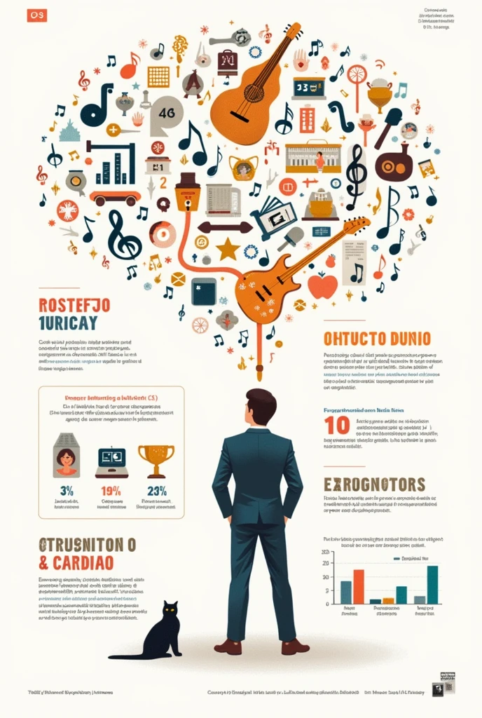 An infographic about music and intelligence in Spanish
