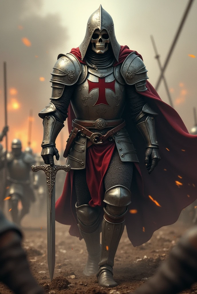 Templar Knight with Skull Face, killing your enemies.