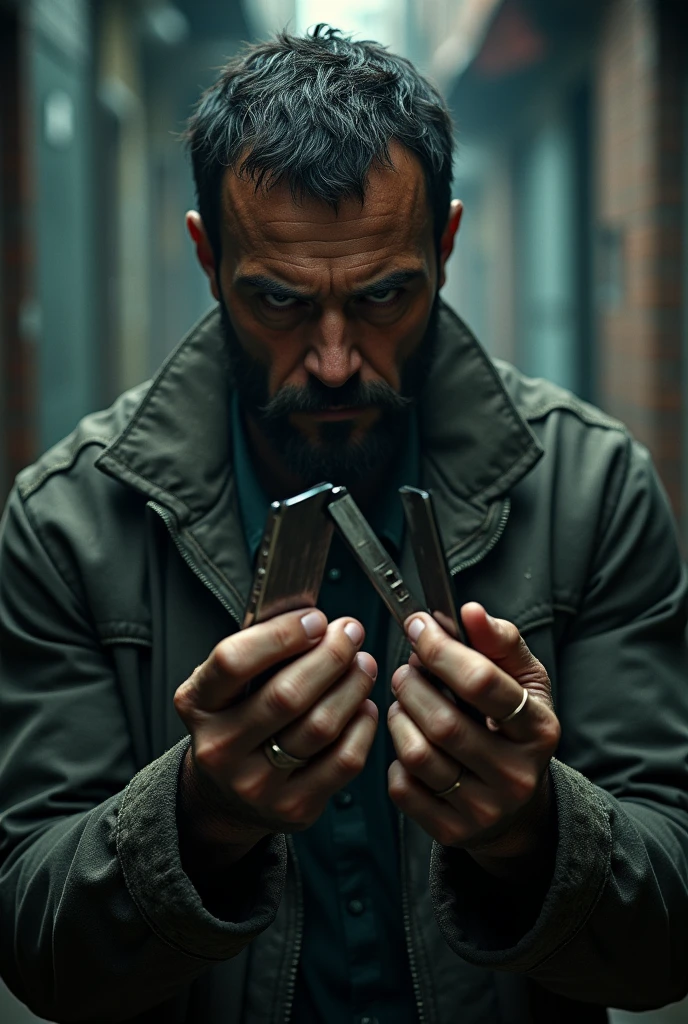 Man with razors