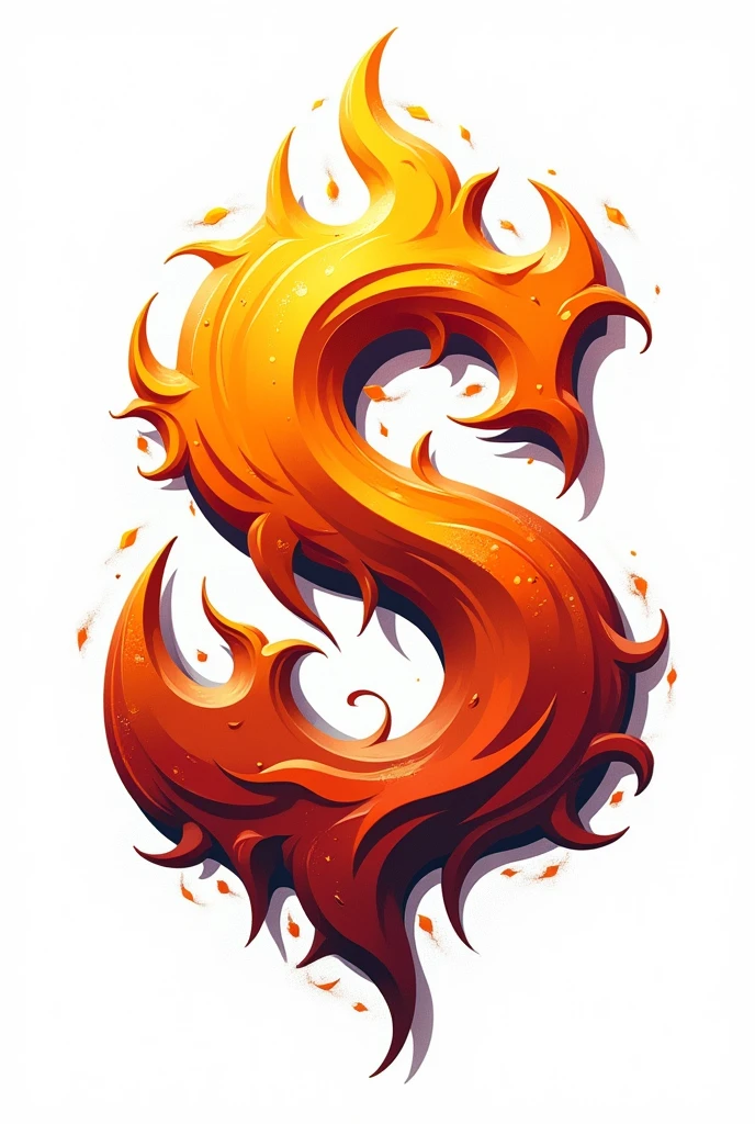 Make a logo of an orange fire S but so epic that it is more graffiti, Make it without a background or if it has a background, make it white..
