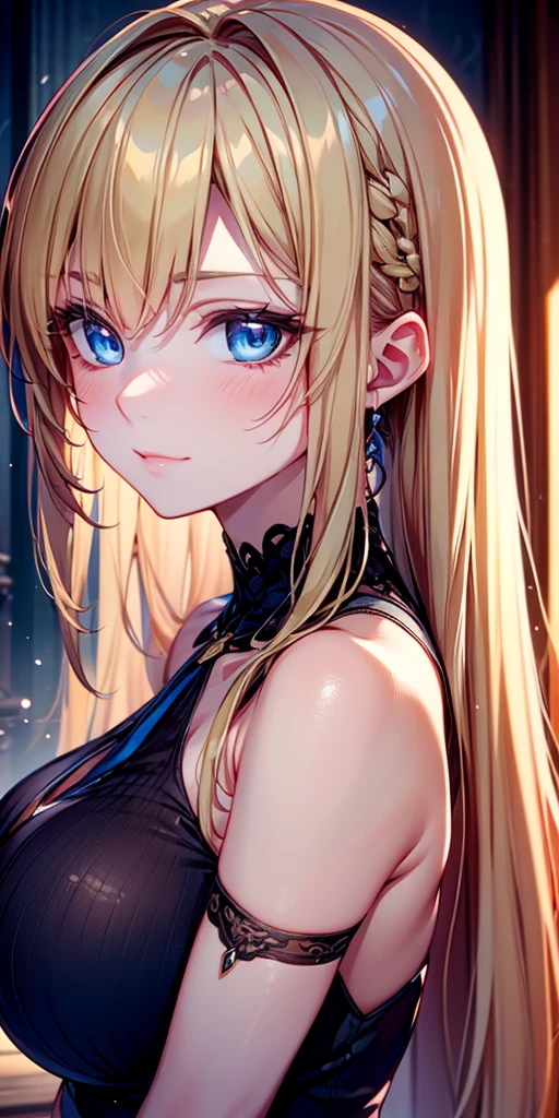 portrait, Practical, elegant adult woman, blue eyes, Blonde Hair, 4K resolution, High quality CG, Beautiful CG, Soft Light