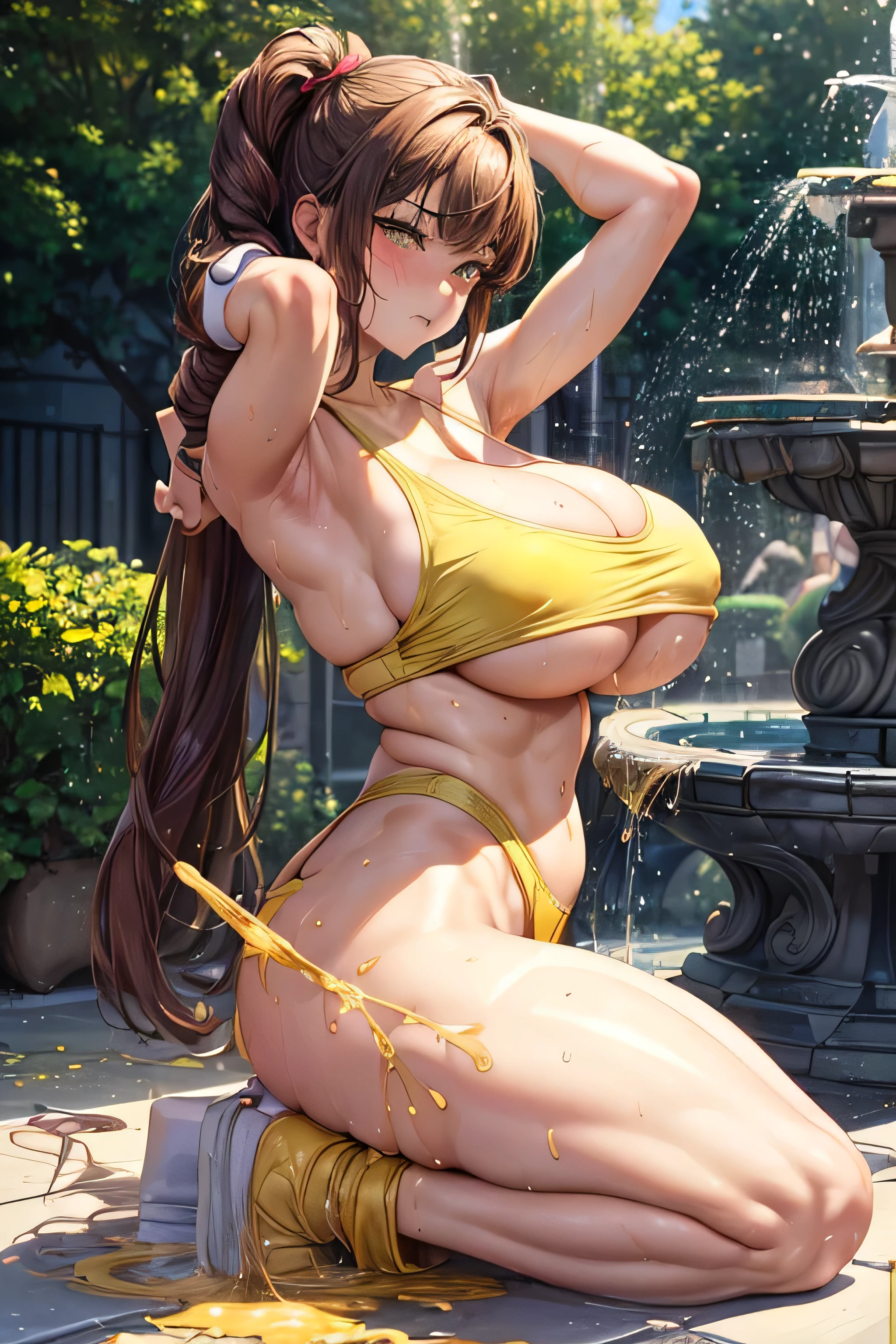  and big ass animirl volleyball bikini,high school girl，((((High leg))))，((Highest quality, wonderful,8k, masterpiece :1.3)),(Erotic Body:1.6),Brown long hair, Brown eyes,Heart-shaped pupils,White skin, ((Huge breasts:1.3)), HHbreasts,beautiful breastnipples,erect nippg Ass),beauti,ahegao,rassedWet,open legsg Split,((Put y arms behind your head)),(Urge to urinate:1.6),(Peeing:1.6),(Yellow pee:1.6),(bladder full:1.6),(girl:1.6),(Incontinent girl:1.6),(Urine fountain:1.6),