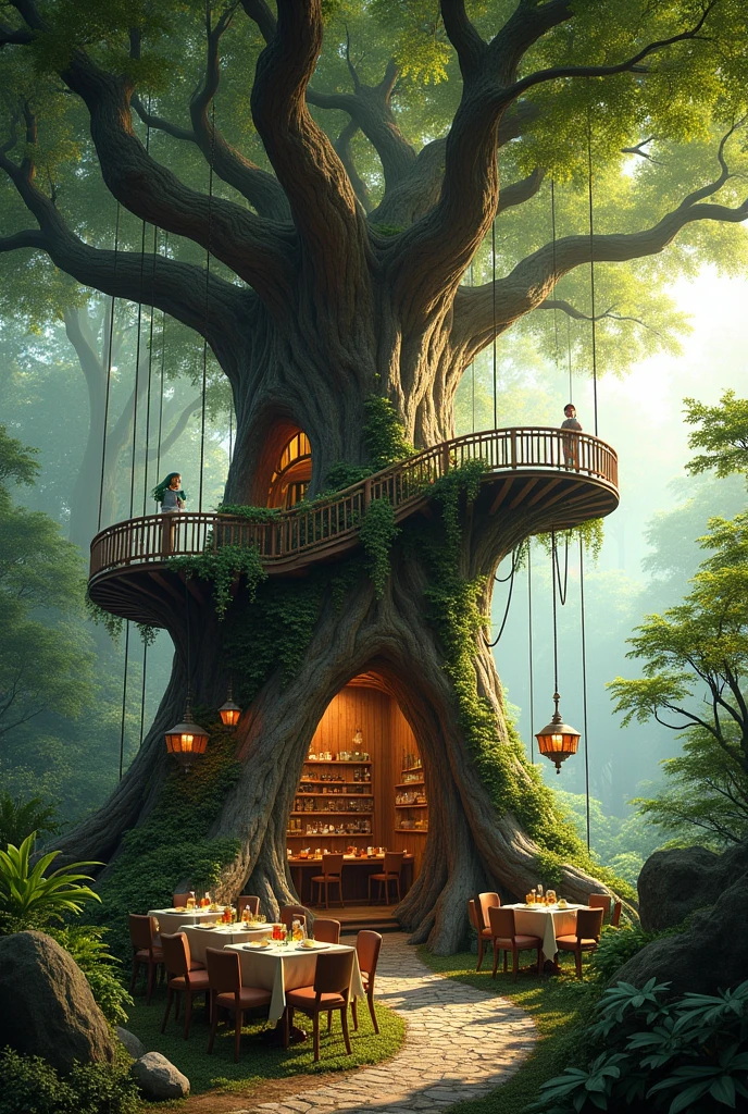 restaurant in the middle of a more realistic tree