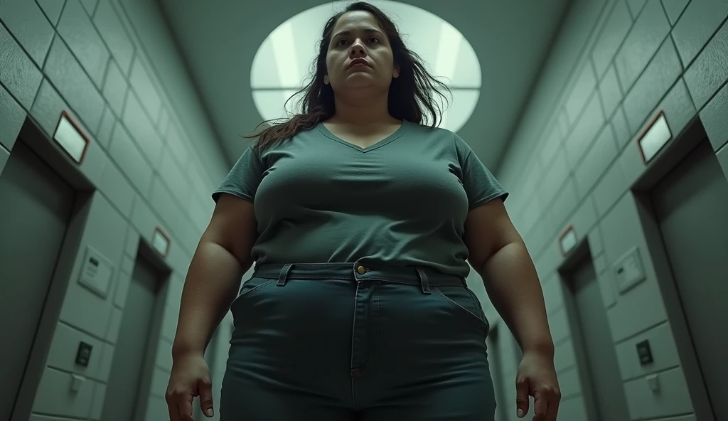 Create a strong fat woman from this : . His attitude towards Maria is cold and distant., which reflects the dehumanization of the system in which he works. create another 