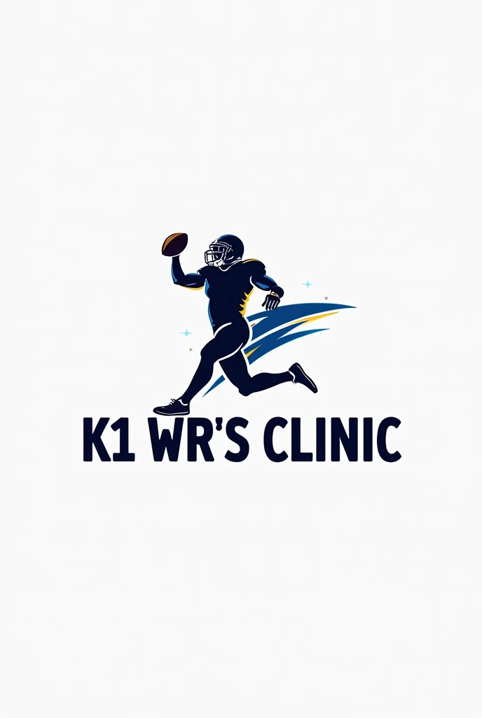 Create a football clinic logo with the name "K1 WR's Clinic" 