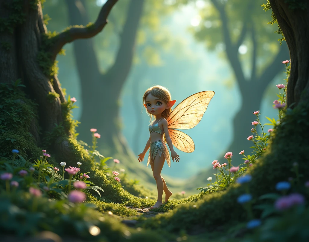 Deep within the heart of an enchanted forest, where the sunlight barely touched the ground, there lived a little fairy named Lila.