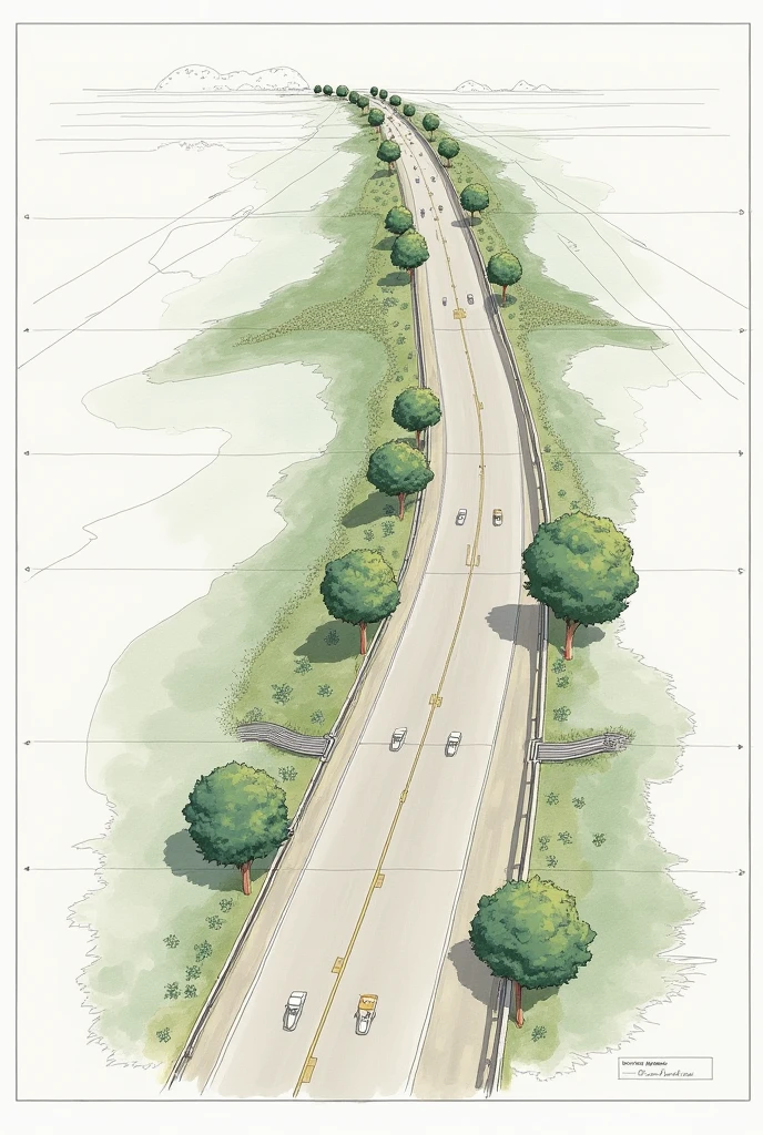 Design and illustrate a 200-meter segment of a secondary road, incorporating both the Plan and Profile views, as well as Typical Cross Sections, using "desirable" geometric parameters. 1x2 lane.
Ensure that your sketches are clear, legible, and accurately represent your design.