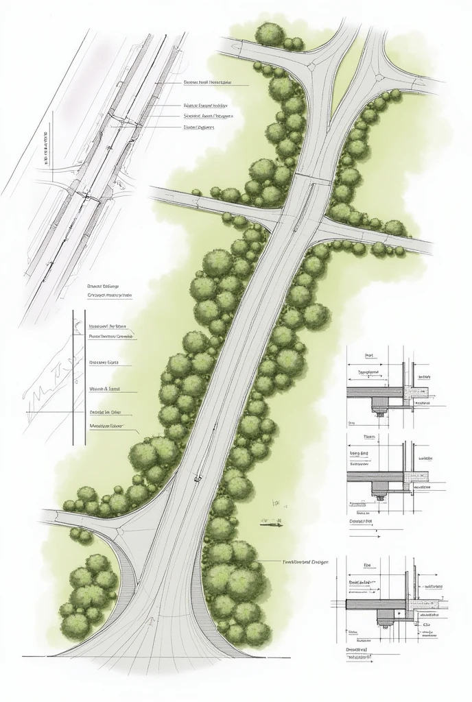 Design and illustrate a 200-meter segment of a secondary road, incorporating both the Plan and Profile views, as well as Typical Cross Sections, using "desirable" "creative" geometric parameters. 1x2 lane.
Ensure that your sketches are clear, legible, and accurately represent your design.