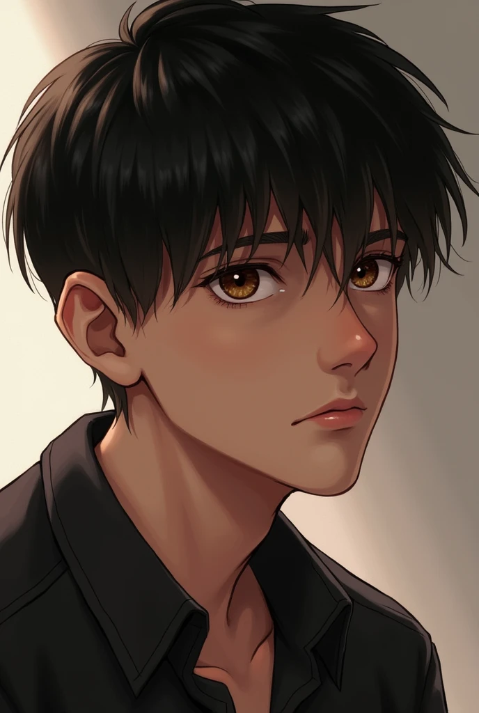naughty man, Age 22, He has 1,79 tall has a medium slim body, by the cold olive brown, eyes browns, large and deep has short, straight black hair and a protruding nose.
