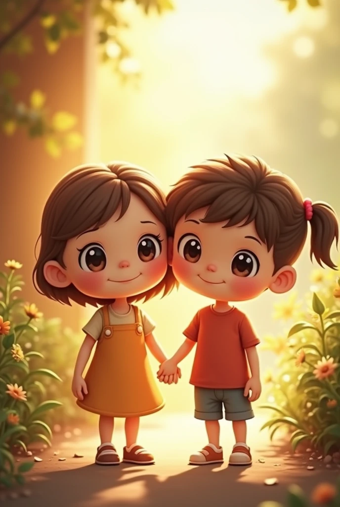 Make an image where there are two children who represent the value of honesty. 