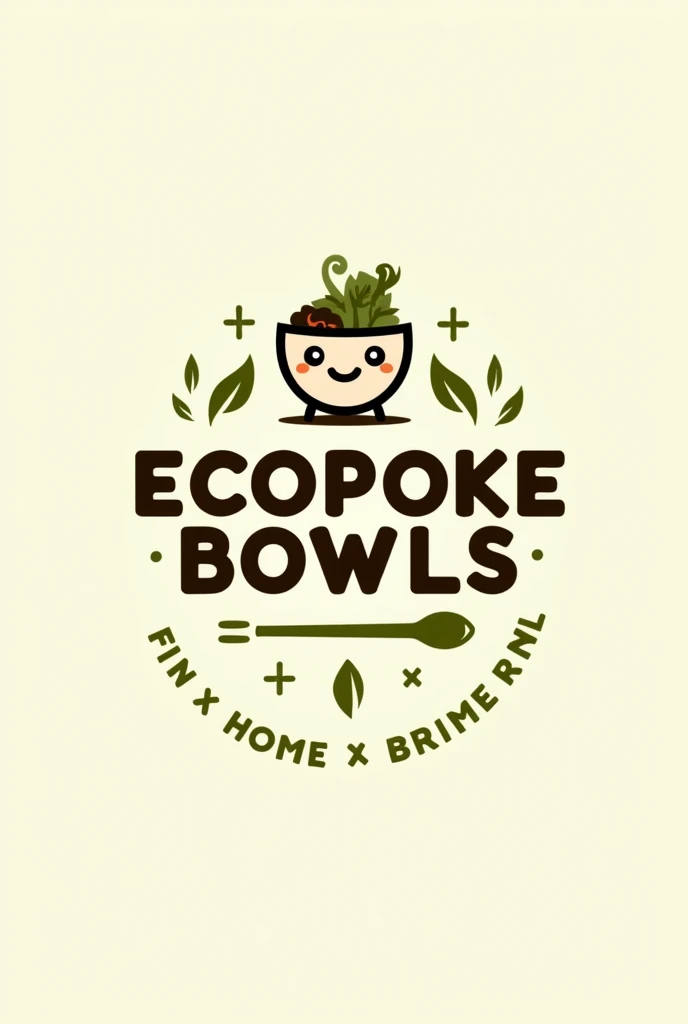 Create a logo written EcoPoke Bowls using the poke theme