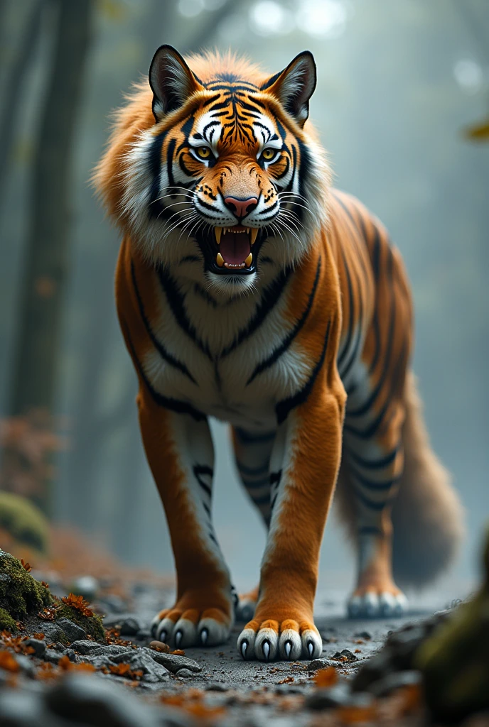 A half tiger wolf