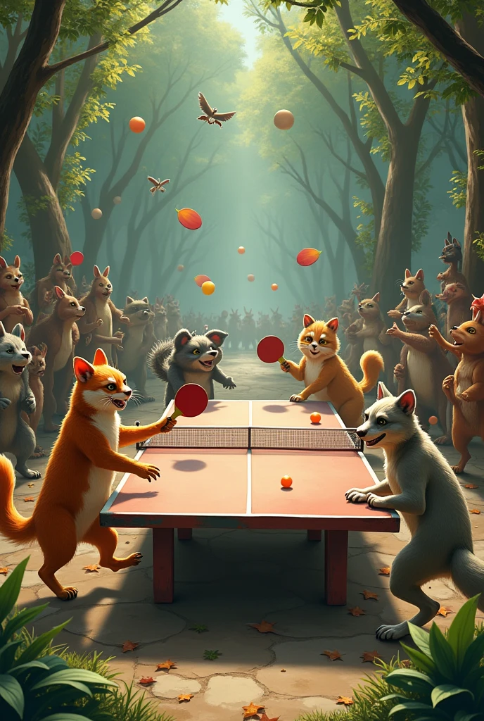 Animals in relation to table tennis