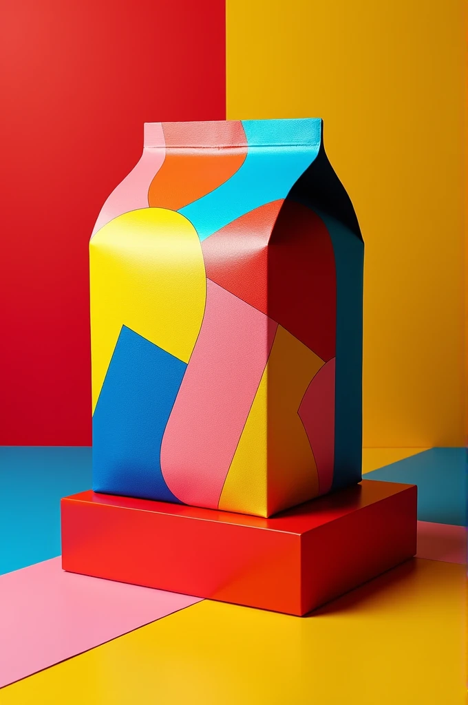 Create a pop art style coffee packaging , k is too colorful and flashy 