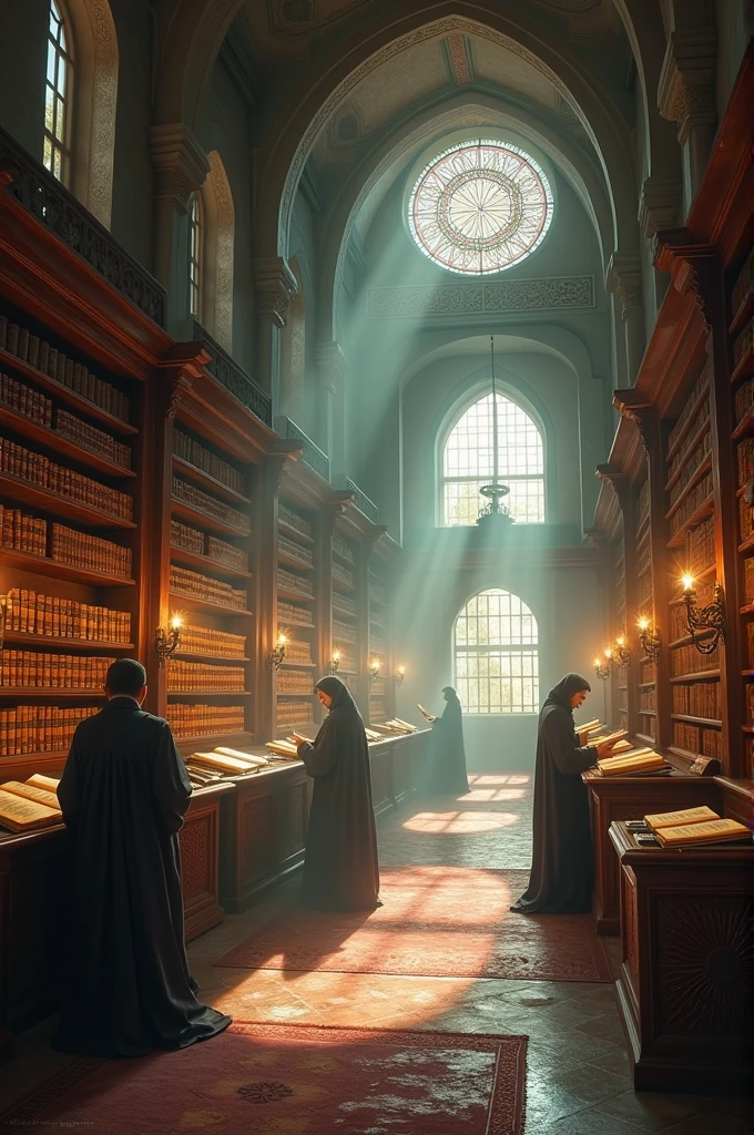 Pic of a islamic library in blur