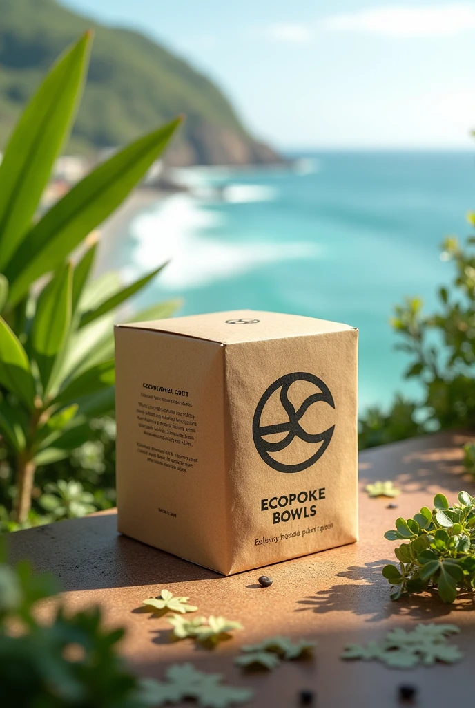Create a packaging that says EcoPoke Bowls