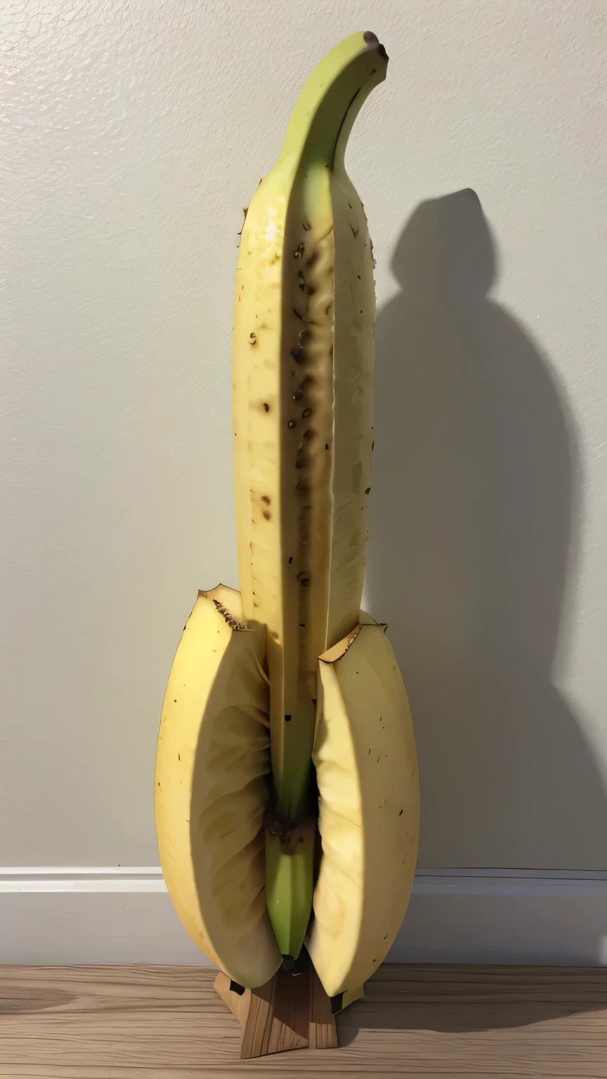 A banana standing up