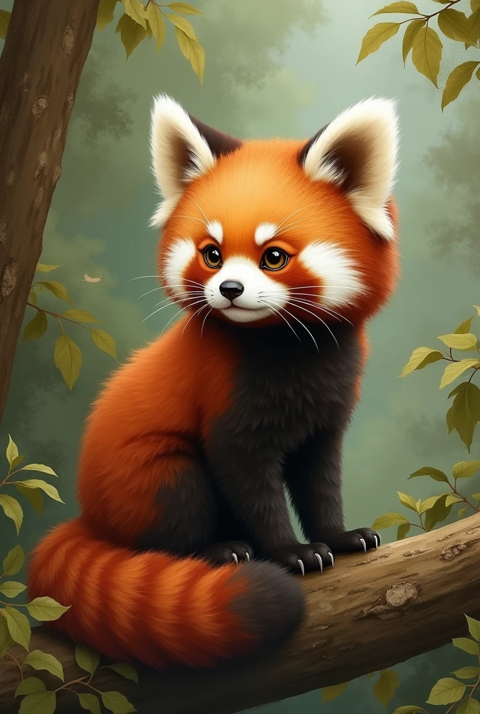 A fusion of red panda and cat