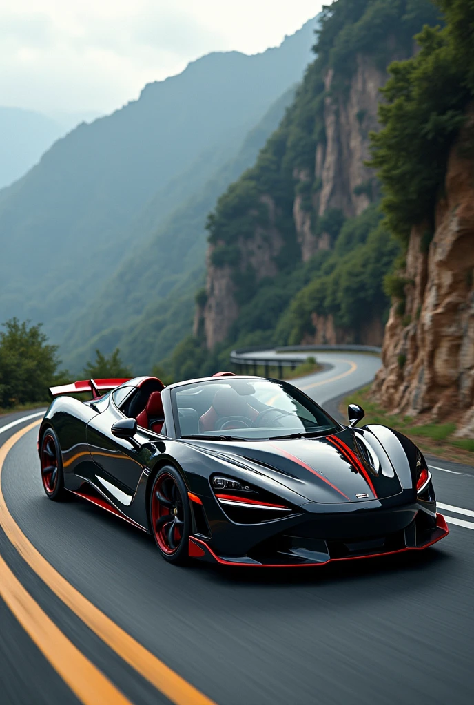 Create a luxury supercar focused on speed and sportiness, convertible