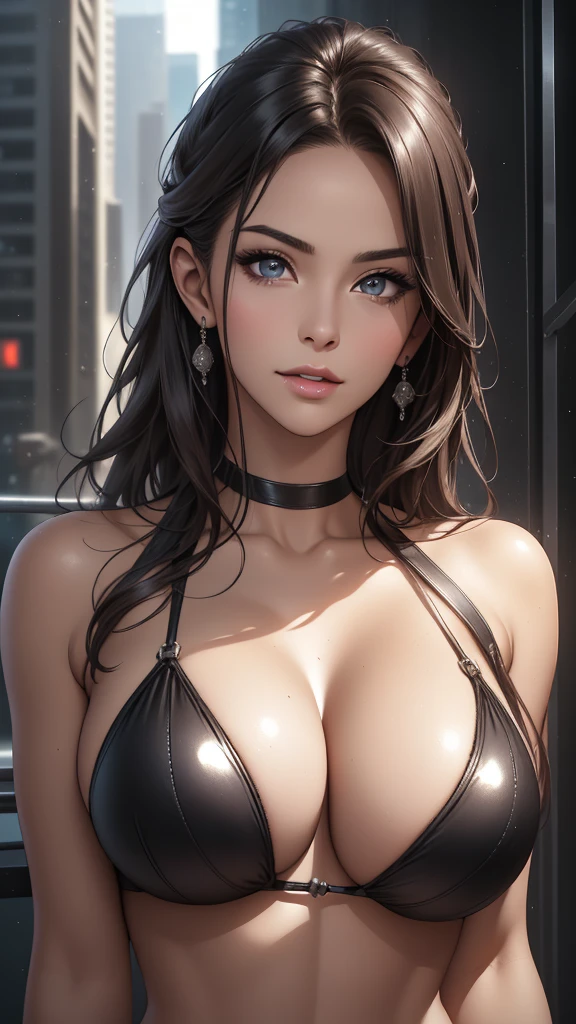a sexy woman in a shiny perfect black micro bikini, beautiful detailed eyes, beautiful detailed lips, extremely detailed face, longeyelashes, athletic muscular physique, flawless smooth skin, glamorous jewelry, dramatic lighting, cinematic composition, photorealistic, highly detailed, 8k, (best quality,4k,8k,highres,masterpiece:1.2),ultra-detailed,(realistic,photorealistic,photo-realistic:1.37),HDR,studio lighting,physically-based rendering,extreme detail description,professional,vivid colors,bokeh