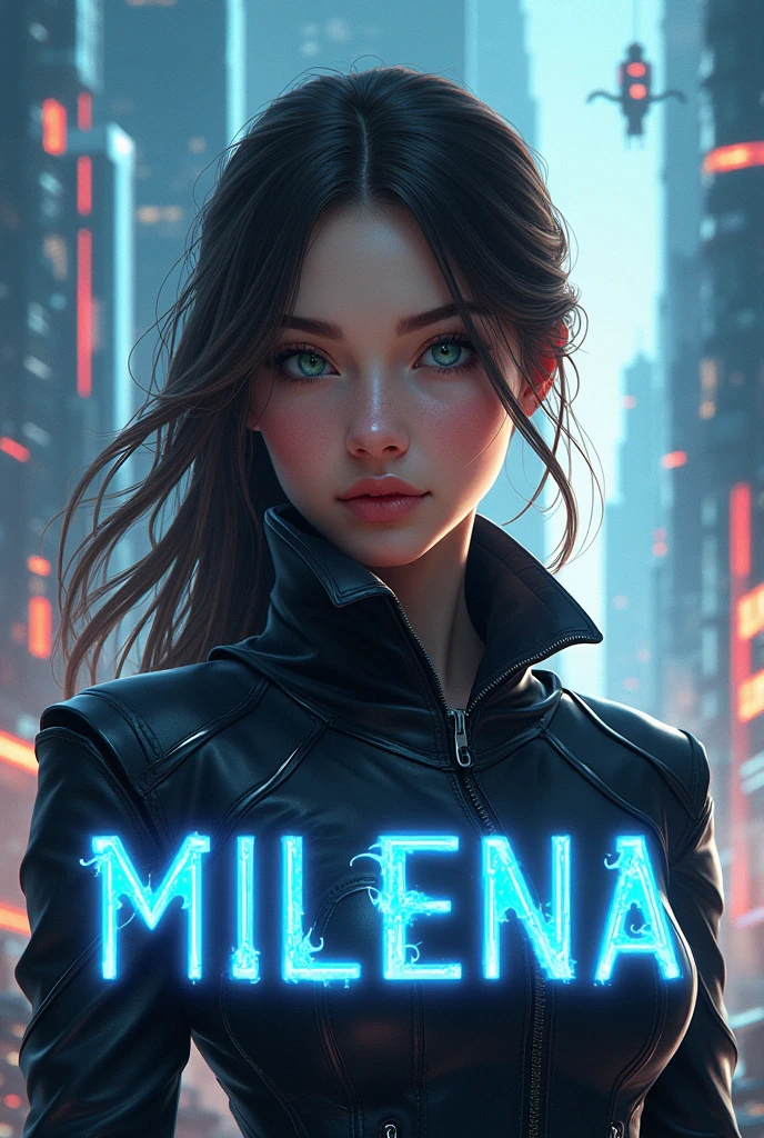 Milena&#39;s name on the cover of a fantasy book set in a futuristic world