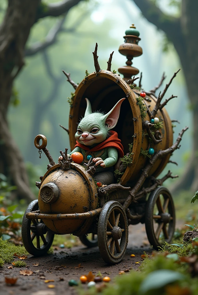 Goblin carriage, stick and stone