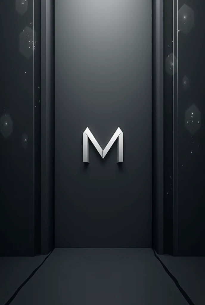 Create a simplistic and futuristic background. The background should be sober, with shades of dark gray or light silver, and subtle geometric shapes, telles que des lignes droites ou des motifs hexagonaux translucides. Aesthetics should evoke cutting-edge technology and elegance, sans être trop complexe, pour s'harmoniser avec le logo central. Il doit renforcer l'impression de luxe et de puissance du logo tout en restant discret et épuré, avec un style minimaliste.
