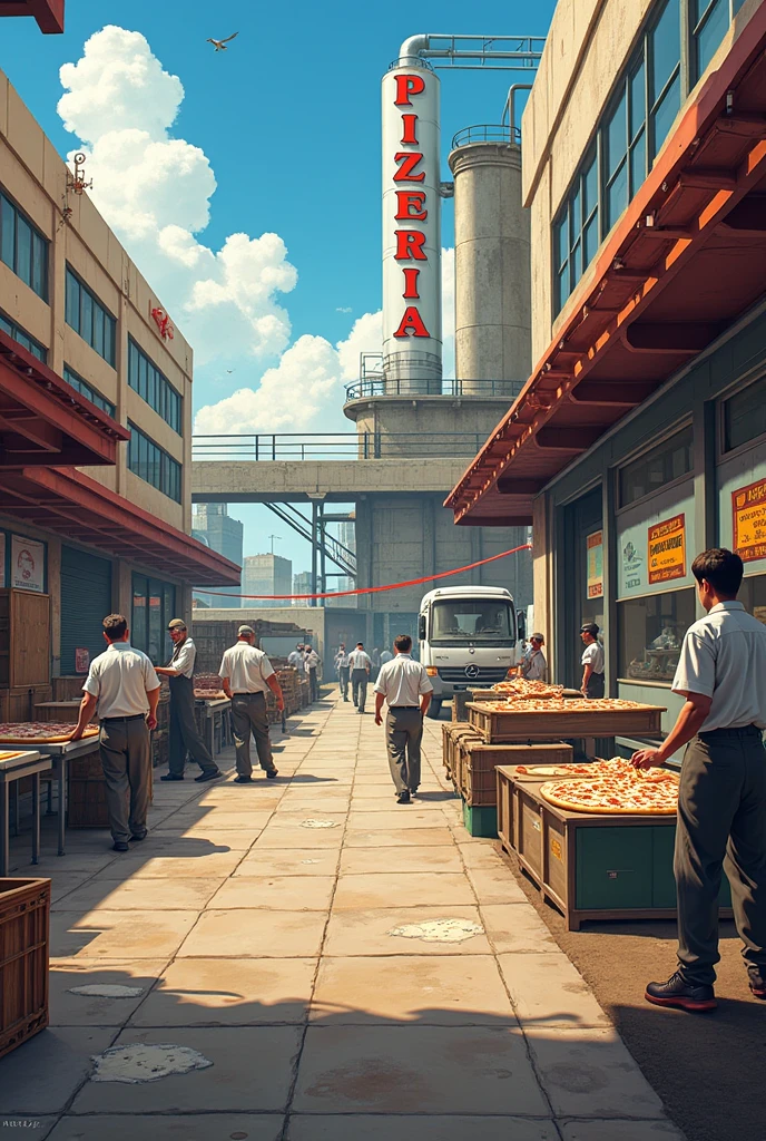 Production plant of a pizzeria from an external point of view