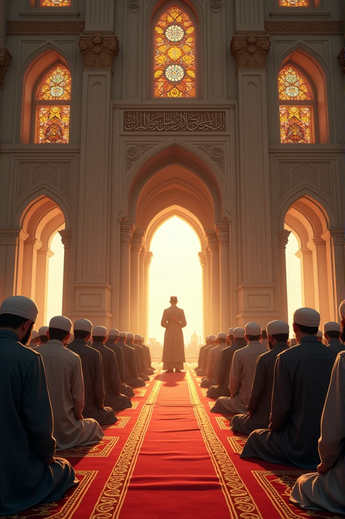 Men praying in mosque