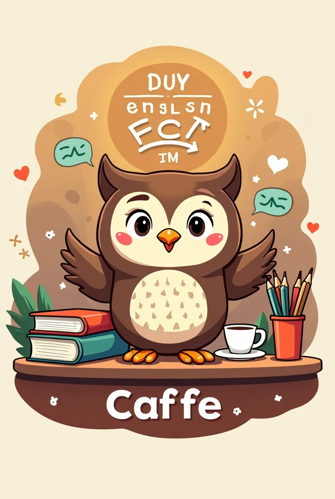 cafe logo to learn english
