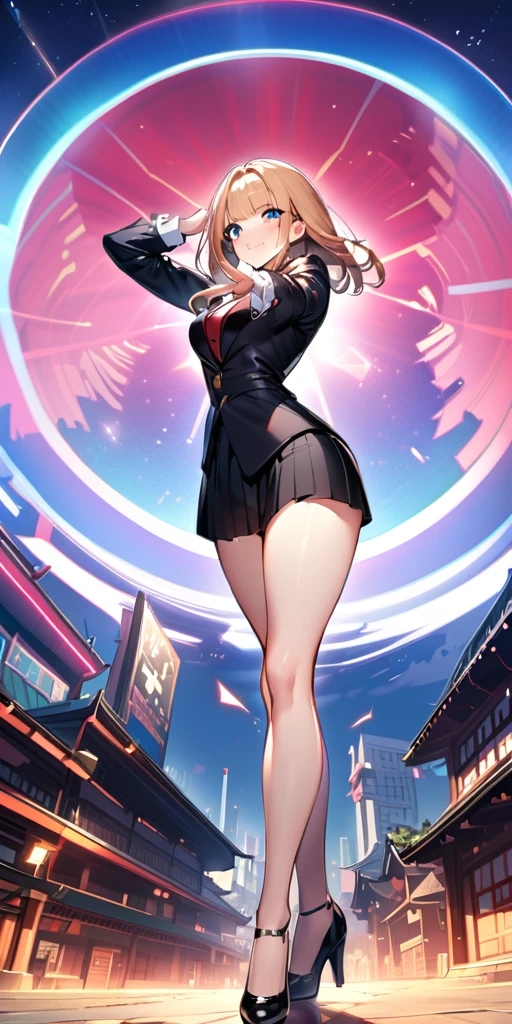 ((Highest quality、masterpiece、Anime Style、Highest quality、High resolution、8k、detailed、ultra-detailed:1.3))、Long legs、Sharp focus:1.2, Beautiful woman with perfect figure:1.4、(smile:1.2), double eyelid、30-year-old woman、Sexy pose、((((Shut your mouth.、One Woman、ワンピース:1.5)))),The background is tokyo