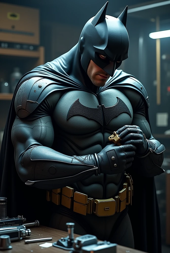 Babtman cleaning his suit