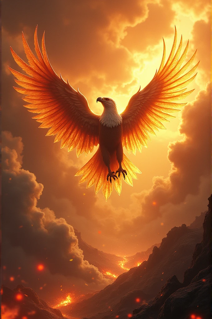 Eagle with flames
