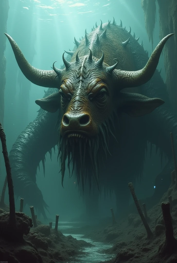 Leather of a cow that is found in the sea and has several tentacles and spikes that devour many people