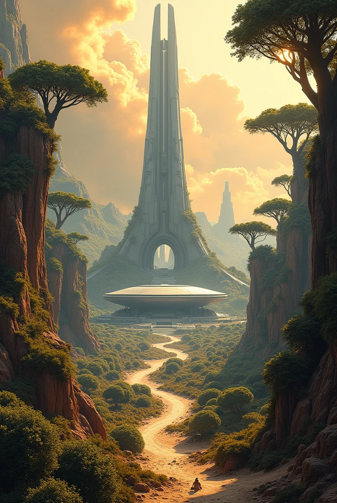 I would like a very beautiful and realistic drawing, it needs to have good lighting and be creative.
In this same drawing I want a futuristic arena in the middle of it, and around it many diverse biomes.