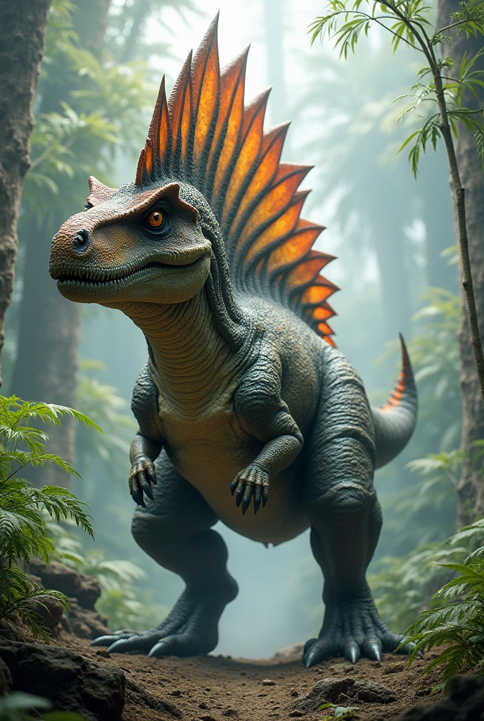 Rex dinosaur half spinosaurus