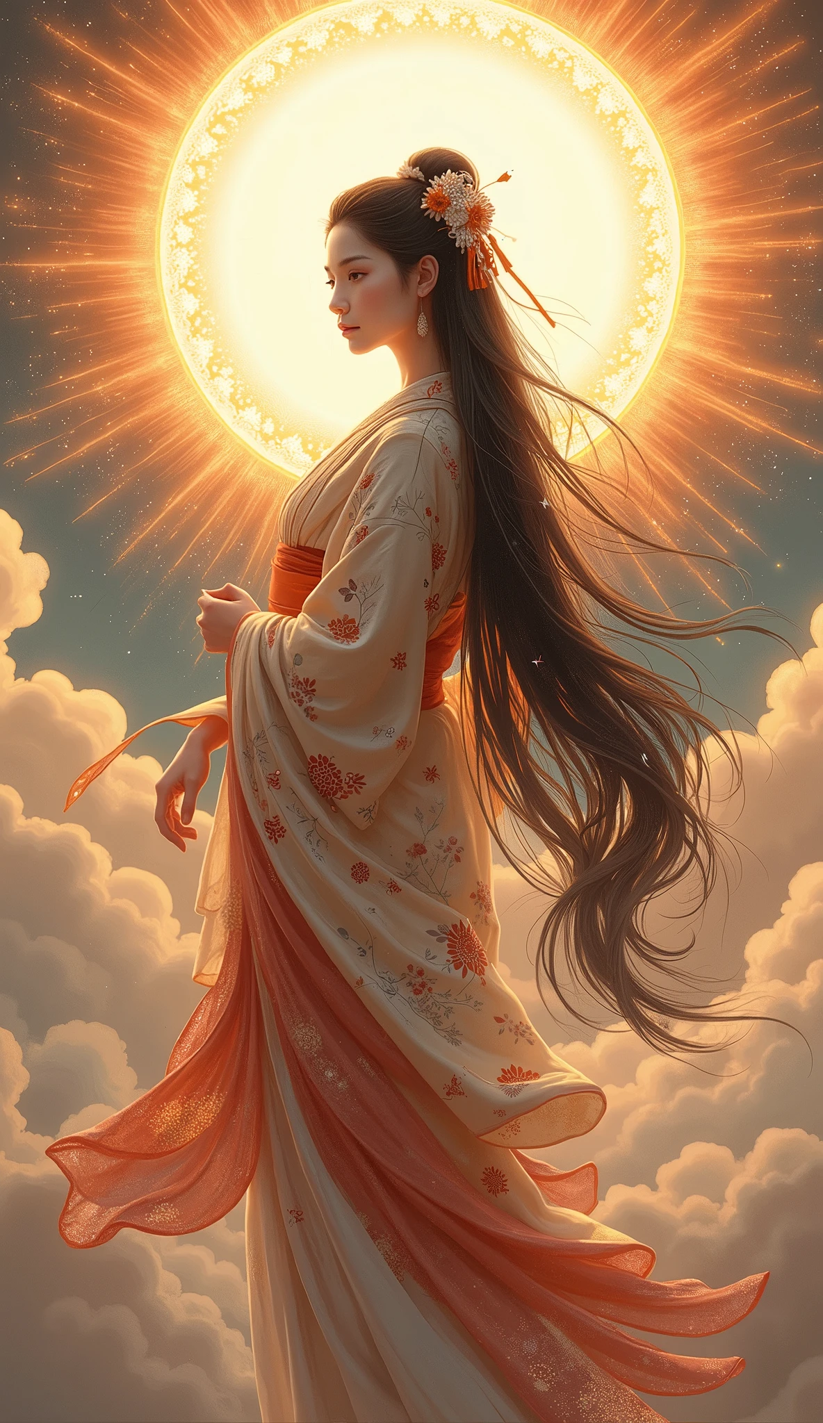 The very beautiful goddess Amaterasu, whole body