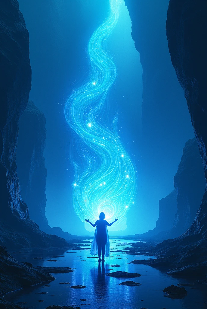 surround sound, immersive sound, powerful sound, bass impact, blue color, not put in human and robot, sound effect, metaphysics