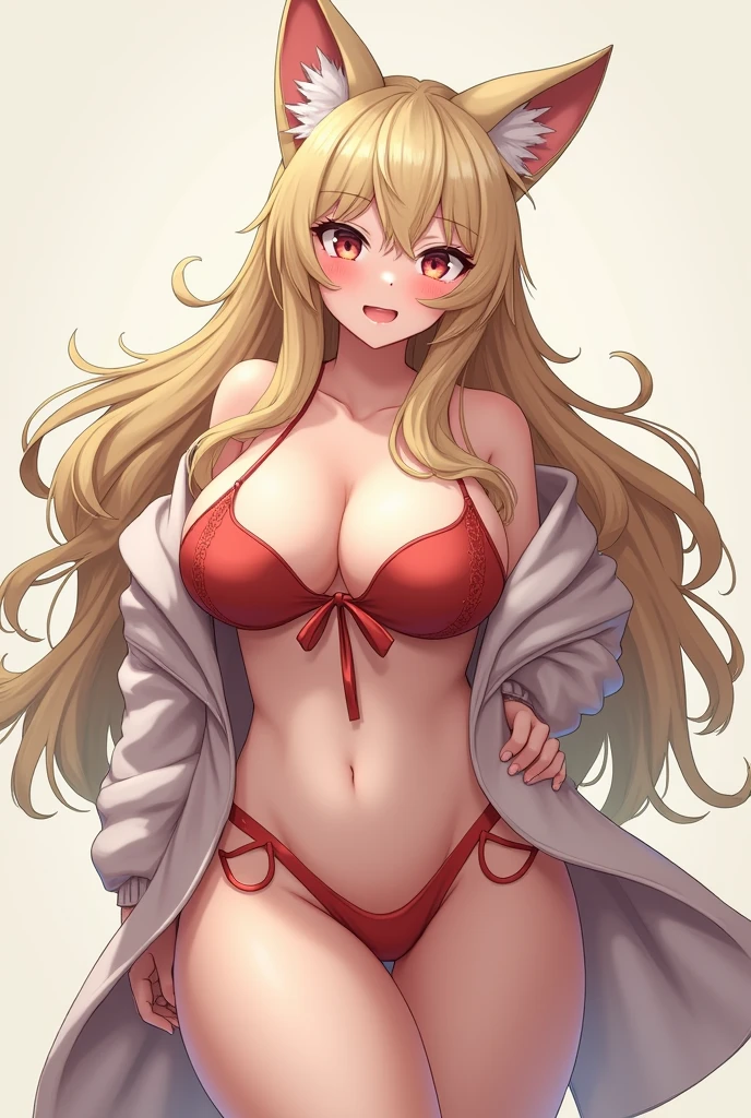 Full size body hentai anime girl with fox ears