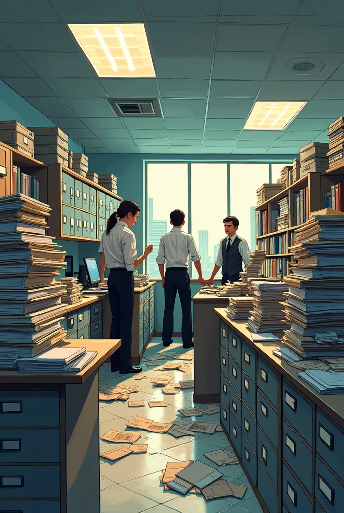  The customer service area is confusing, with documents and records piled up instead of organized in files. Staff have difficulty accessing information quickly, what affects customer service and satisfaction.